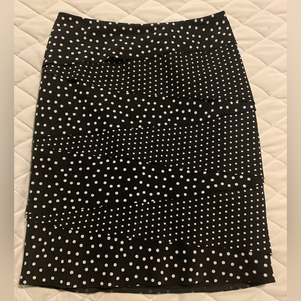 White House Black Market Polka Dot Layered Skirt
